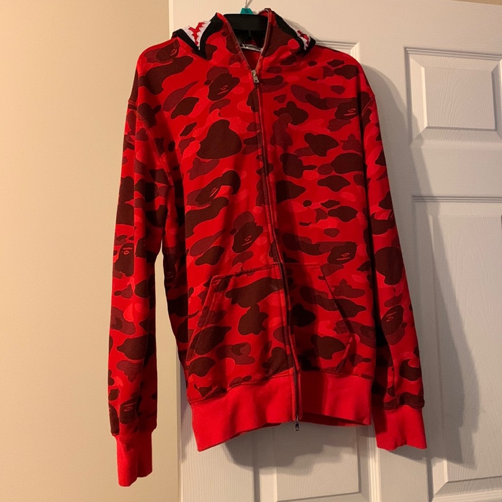 EWW Shark Ape Bape Camo Mens Women Hoodies Sweatershirt Casual Zip Up